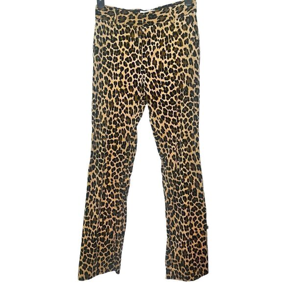 FRAME Mini Boot Cheetah-Print Velvet Pants NWT Size 4 - Picture 7 of 13